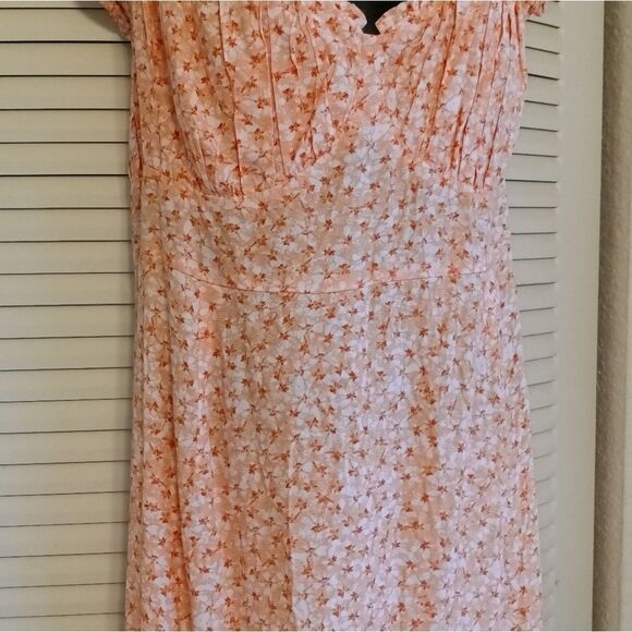 Coral Floral Sweet Spring Dress - Plus Size XXL - Picture 3 of 9